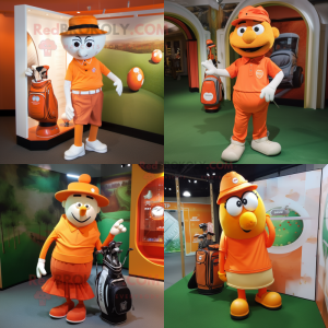 Orange Golf Bag maskot...