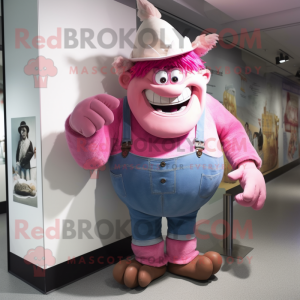 Pink Ogre mascotte kostuum...