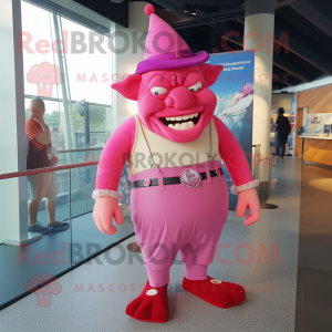 Pink Ogre maskot drakt...