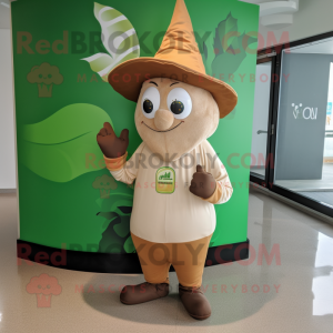 Tan Leprechaun Hat mascot costume character dressed with a Bikini and Beanies