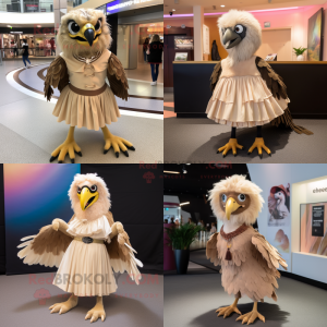 Beige Haast S Eagle maskot...