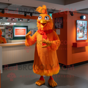 Orange Rooster maskot...