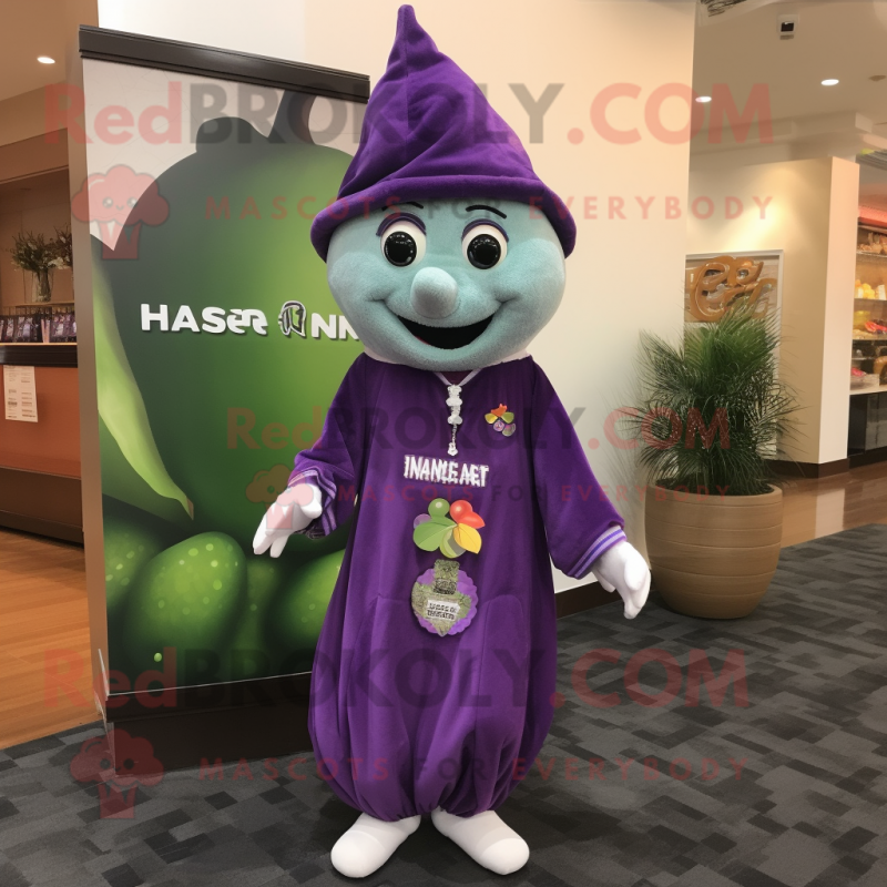 nan Grape mascot costume character dressed with a Graphic Tee and Keychains