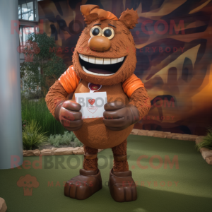 Rust Love Letter mascot costume character dressed with a Rugby Shirt and Cufflinks