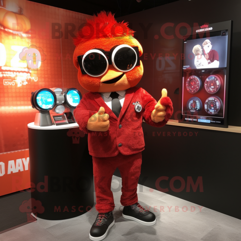 nan Lasagna mascot costume character dressed with a Suit Jacket and Digital watches
