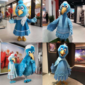 Sky Blue Turkey maskot...