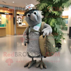 Grå Kiwi maskot kostume...