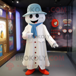 nan Ghost mascot costume character dressed with a Capri Pants and Hat pins