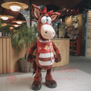 Roter Okapi Maskottchen...