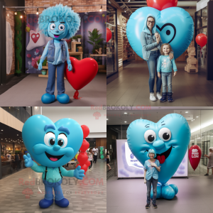 Cyan Heart Shaped Balloons...