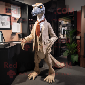  Velociraptor maskot kostym...