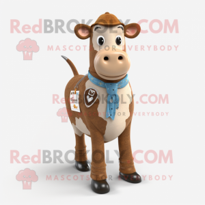 Tan Jersey Cow maskot...