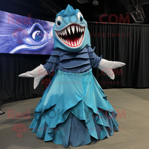 Cyan Megalodon maskot...