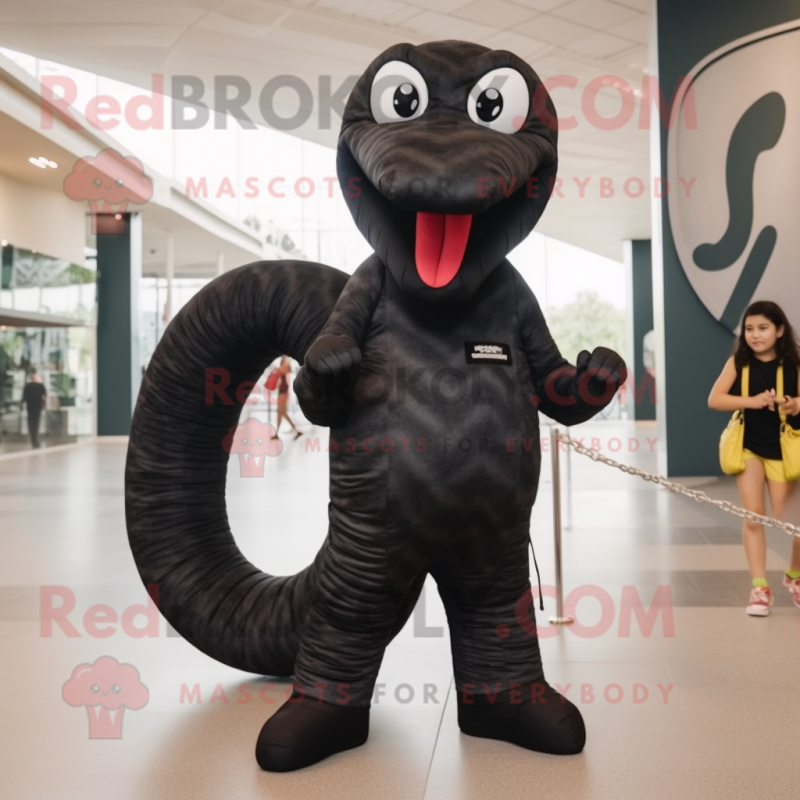 Black Titanoboa mascot costume character dressed with a Skinny Jeans ...