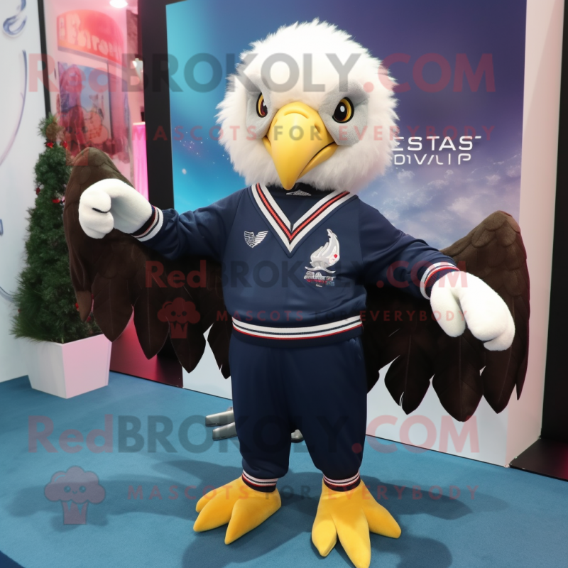 Bald Eagle mascot costume character dressed with a Yoga Pants and