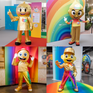 Gouden regenboog mascotte...