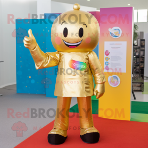 Gold Rainbow maskot kostume...