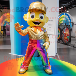 Gouden regenboog mascotte...