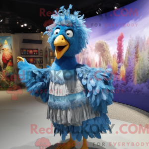 Blue Chicken mascot costume...