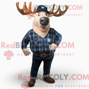 Navy Elk-mascottekostuum...