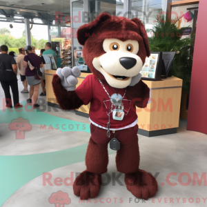 Maroon Dog-maskotdraktfigur...