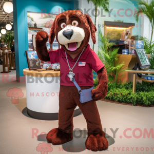 Maroon Dog-maskotdraktfigur...