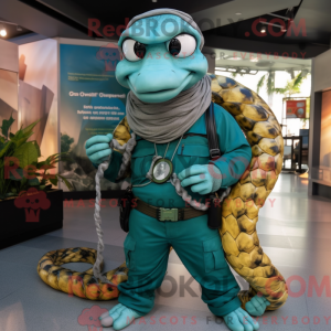 Cyan Anaconda mascot...