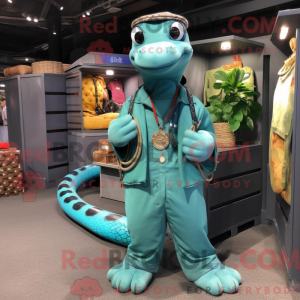 Cyan Anaconda mask drakt...