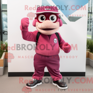 Maroon Pink mascottekostuum...