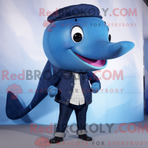 Navy Blue Whale maskot...