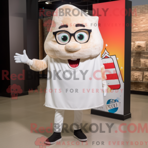 White Pizza Slice mascot...
