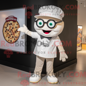White Pizza Slice mascot...