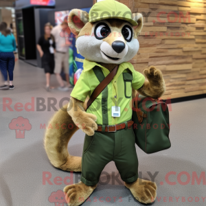 Olive Weasel mascot costume...
