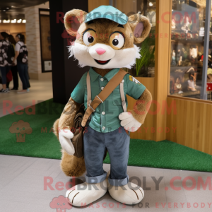 Olive Weasel mascot costume...