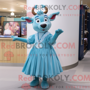 Sky Blue Deer mascot...