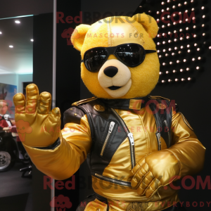 Gold Bear mascot costume...