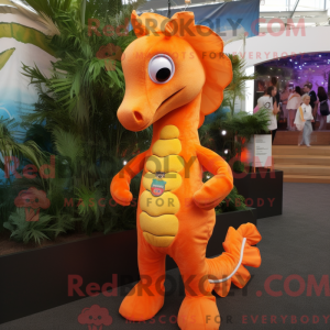 Orange Sea Horse mascot...