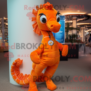 Orange Sea Horse mascot...