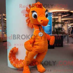 Orange Sea Horse maskot...