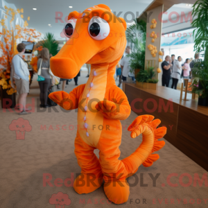 Orange Sea Horse maskot...