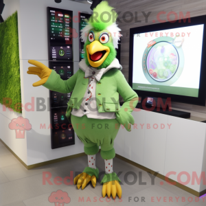 Green Rooster mascot...