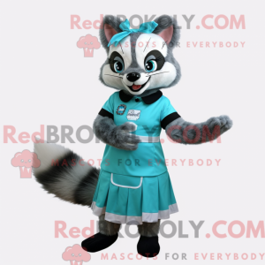 Cyan Civet maskotdraktfigur...