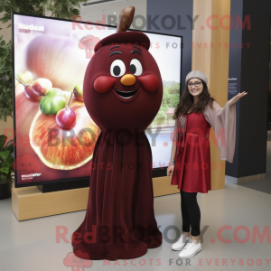 Maroon Apple maskot kostume...