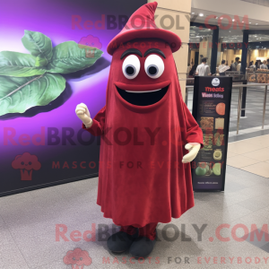 Rød aubergine maskot...
