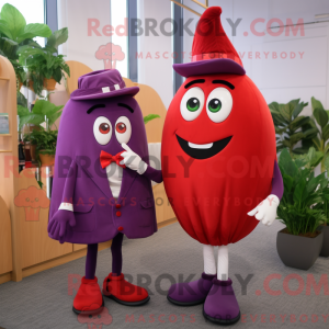 Rød aubergine maskot...