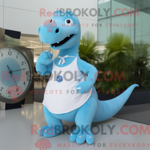 Sky Blue Diplodocus mascot...