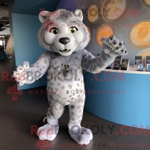 Sølv Smilodon maskot...