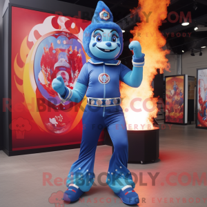 Blue Fire Eater mascot...