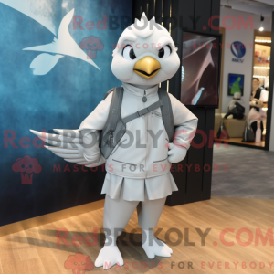 Silver Dove maskot kostume...