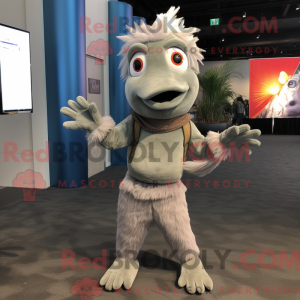 Gray Betta Fish mascot...